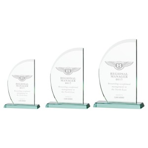 IMPULSE JADE CRYSTAL GLASS AWARD - 180MM - AVAILABLE IN 3 SIZES